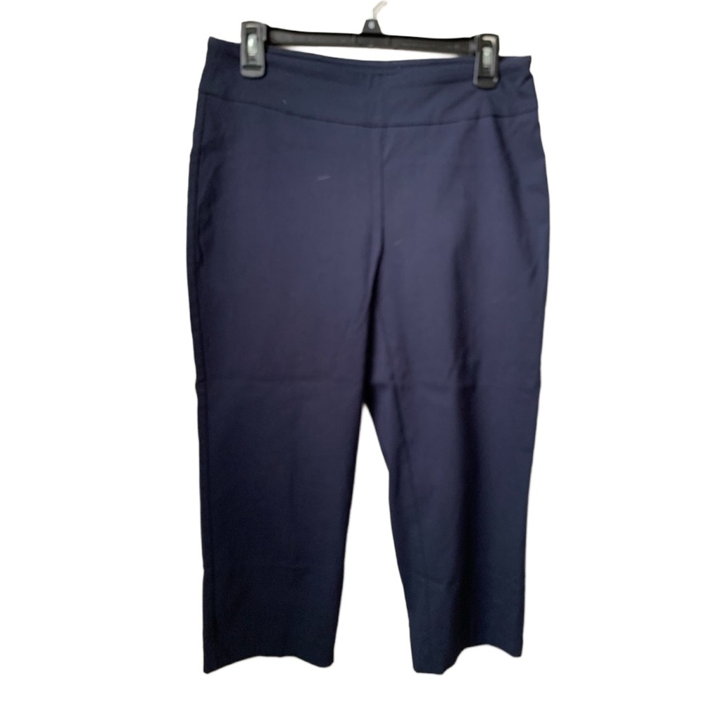 DANA BUCHMAN Women’s Navy Blue Elastic Waist Unlined Capri Pants